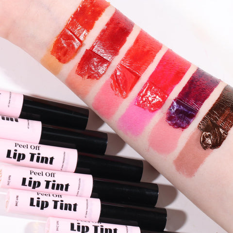 Erinde 2 Colors Peel Off Matte Lip Tint Stain, Magic Tattoo Lip Gloss, Waterproof Tinted Lip Stain, Non-Stick Cup, Long Lasting Natural Nude Matte Lip Makeup, Set B