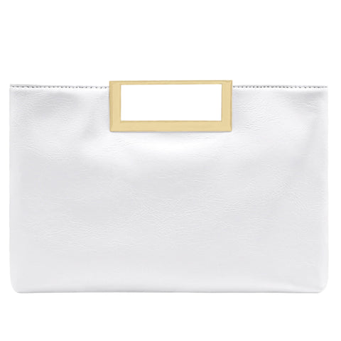 Milisente Women's Clutch Handbag Shoulder Bag Elegant Evening Bag with Handle Crossbody Bag for Wedding, White