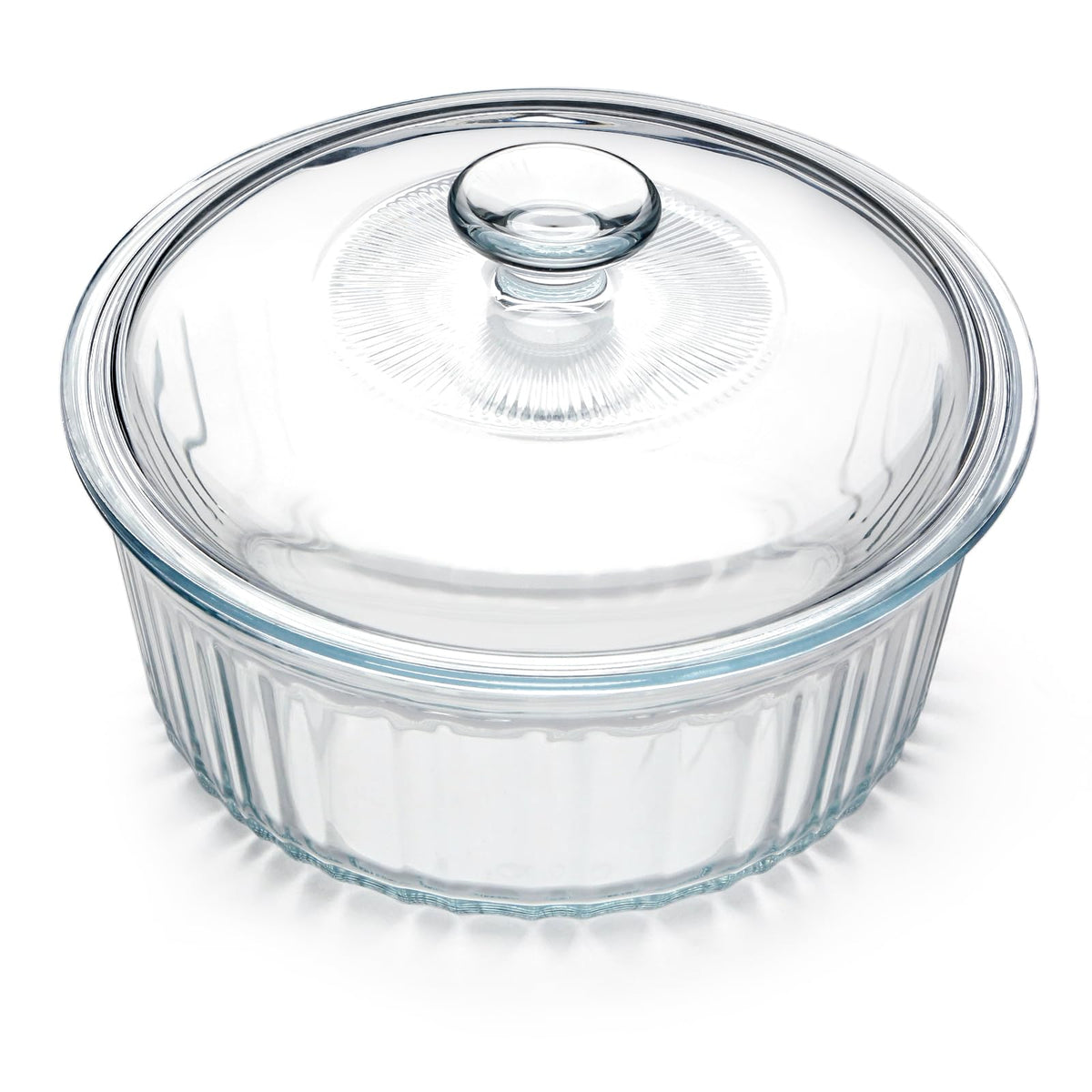 NUTRIUPS 2.4L Round Glass Casserole Dish with Lid, Borosilicate Glass, Round Casserole Dish for Oven (22×22×14.5cm)