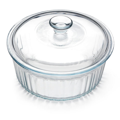 NUTRIUPS 2.4L Round Glass Casserole Dish with Lid, Borosilicate Glass, Round Casserole Dish for Oven (22×22×14.5cm)