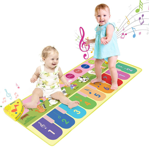 Baby Toys Gifts 6-12 12-18 Month Girls, Toys for 1-6 Year Old Girls Toddlers Infant Kids, Piano Music Dance Mat with 19 Keys Piano Mat, Gifts for Age 1-6 Year Old Girls (Cute pink)