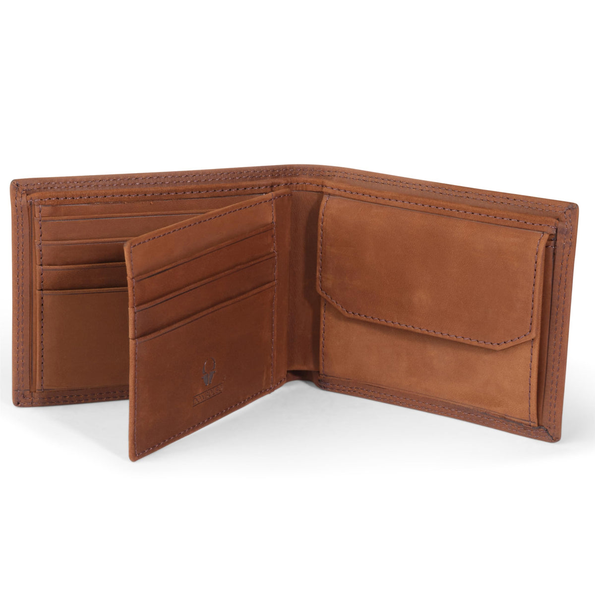 DONBOLSO Zurich Large Leather Wallet for Men - Vintage Brown Genuine Leather - Bifold Purse with Coin Pocket, RFID Protection - Classic Design - Durable & Stylish for Everyday, Business, Travel