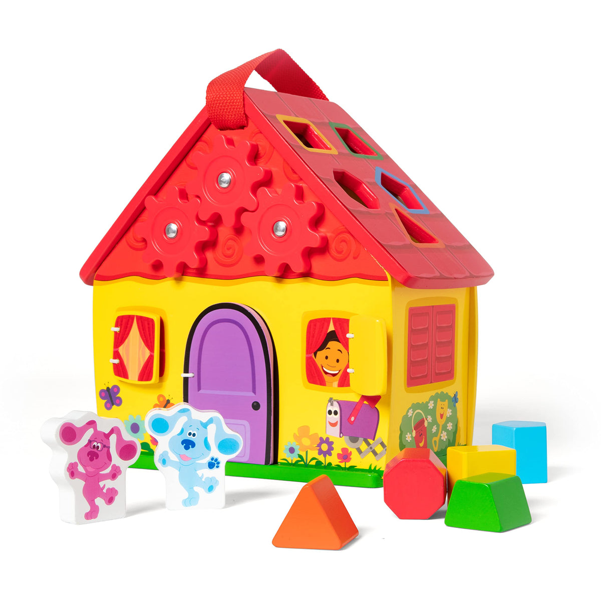 Melissa & Doug Blues Clues & You! Wooden Take-Along House Shape Sorter Activity Play Set