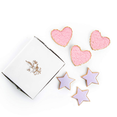 THE QUEEN'S TREASURES 18 Inch Doll Food and Accessories, Bakery Collection 6 Piece Hearts and Stars Shaped Frosted Sugar Cookies, Compatible with American Girl Pastry Bake Shop & Kitchen Furniture