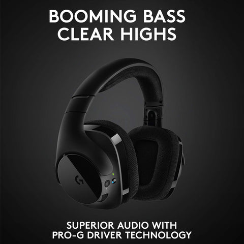Logitech G533 Wireless Gaming Headset - DTS 7.1 Surround Sound - Pro-G Audio Drivers, Black