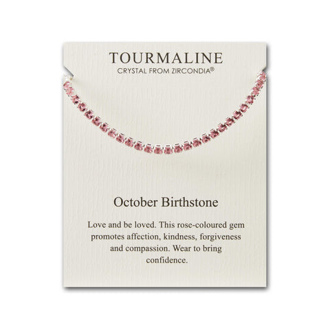 Philip Jones October Birthstone Friendship Bracelet with Tourmaline Zircondia® Crystals
