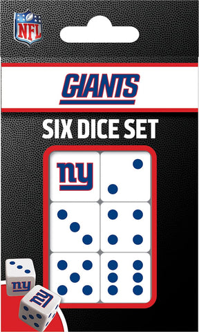 Masterpieces Game Day - NFL New York Giants - 6 Piece Team Logo Dice Set - D6 Standard Size