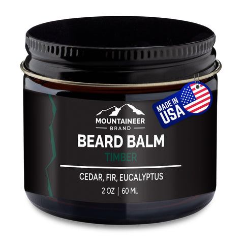 Mountaineer Brand Beard Balm for Men | All Natural Leave-In Conditioner to Moisturize Dry Itchy Skin | Beard Butter Hydrates, Softens and Tames Flyaway Hair | Adds Shine | Timber Scent 2oz