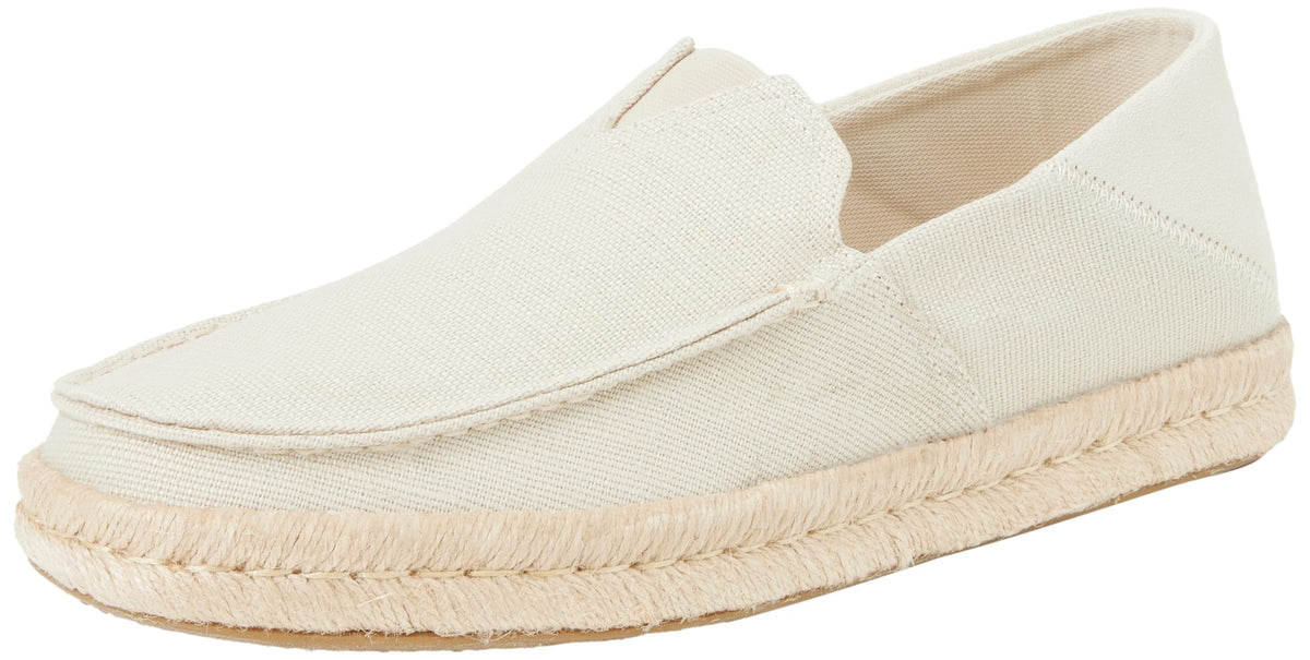TOMS Men's Espadrille Loafer Flat, Fog Heritage Canvas Suede, 8