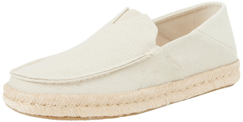 TOMS Men's Espadrille Loafer Flat, Fog Heritage Canvas Suede, 8