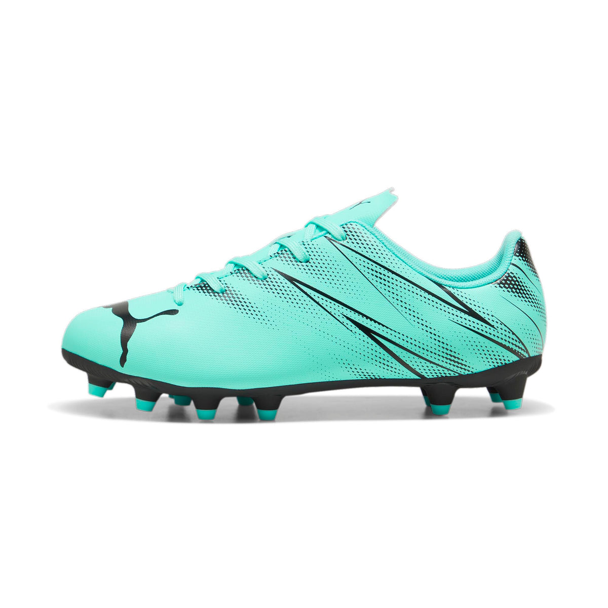 PUMA Attacanto Firm, Artificial Ground Soccer Cleats Sneaker, Electric Peppermint Black, 4 US Unisex Big Kid