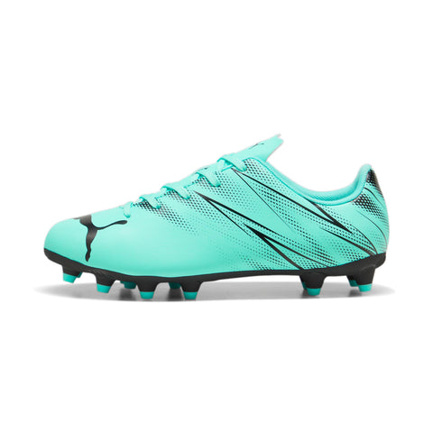 PUMA Attacanto Firm, Artificial Ground Soccer Cleats Sneaker, Electric Peppermint Black, 4 US Unisex Big Kid