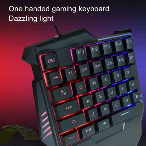 gernie One Handed Gaming Keyboard, 35 Keys USB RGB Gaming Keypad Protable Mini Single Hand Keyboard Colorful Backlight Professional RGB Mechanical Gaming Keyboard for PC Gamer
