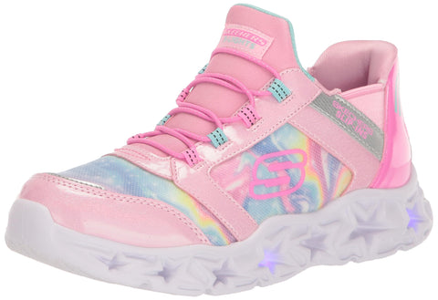 Skechers Kids Girls Galaxy Lights-Tie Dye Takeo Sneaker, Pink/Multi, 2 Little Kid