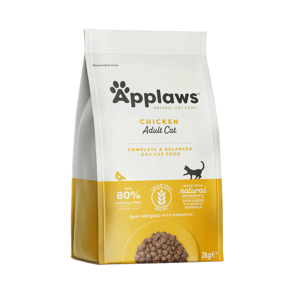 Applaws Complete Natural and Grain Free Dry Adult Cat Food, Chicken, 2 kg Bag