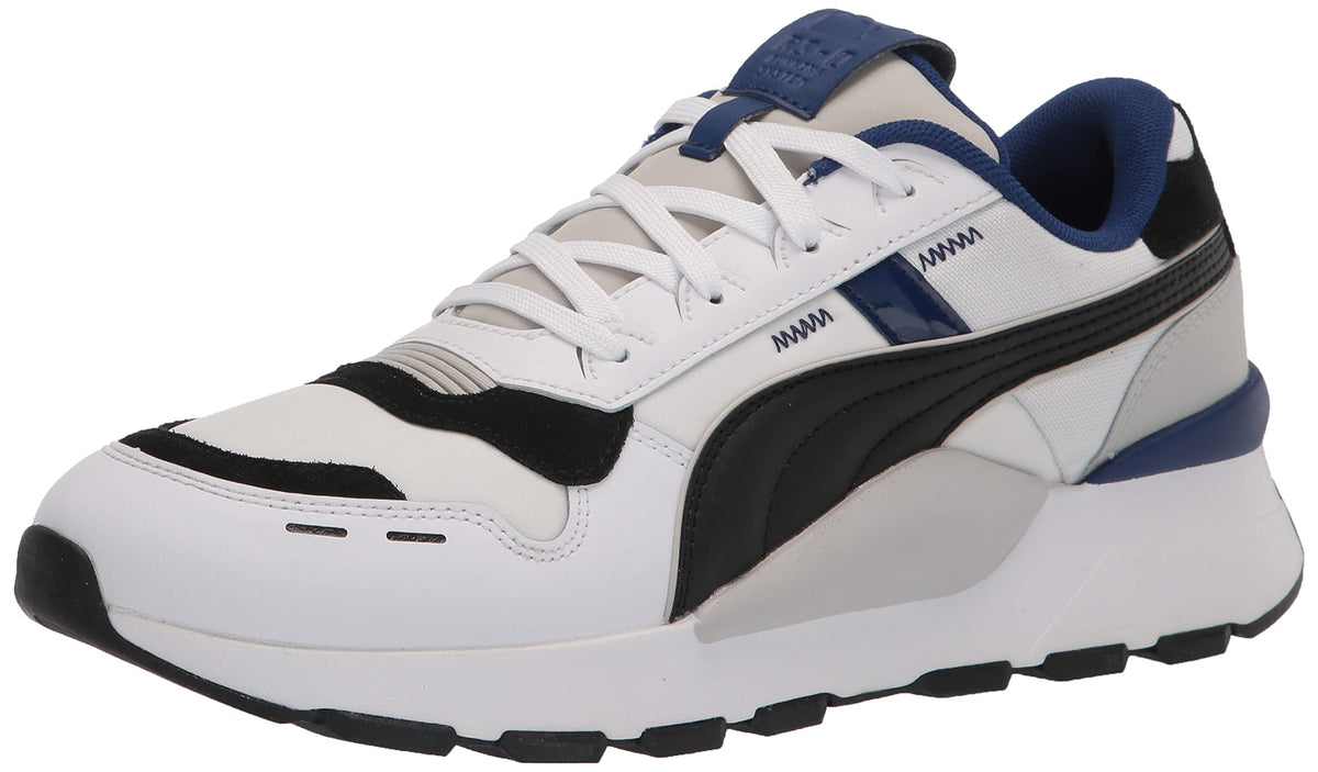 PUMA Men's RS 2.0 Sneaker, Futura White-Black-Elektro Blue, 4