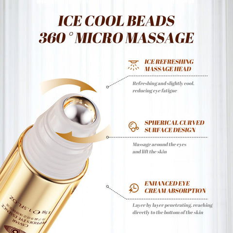 Caffeine Eye Serum Dark Circles and Puffiness Peptide Eye Cream, Reduce Fine Lines and Eye Puffs Serum, 360ÃƒÆ’Ã†â€™ÃƒÂ¢Ã¢â€šÂ¬Ã…Â¡ÃƒÆ’Ã¢â‚¬Å¡Ãƒâ€šÃ‚Â° Roller Ball Massage Design, Effective Skin Absorption