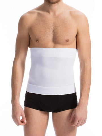 Farmacell Man 405BS (White, M) Men's Waist Control Girdle - Firm Body Shaping With Back Support And Anti-Rolling Ribs - Waist Trimmer - Body Shaper Abdomen - Men’s Tummy Control - Men’s Shapewear