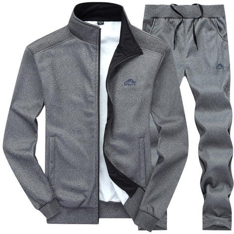 MANTORS Men's 2 Piece Tracksuit Full Zip Running Jogging Sports Sweatsuits 03DARKGray-XL