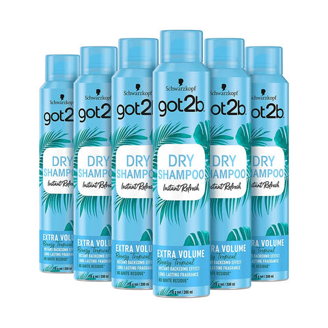 Schwarzkopf got2b Fresh It Up Extra Volume Dry Shampoo, Refreshes Hair Inbetween Washes, No White Residue, Vegan, Silicone Free, 200 ml - Pack of 6