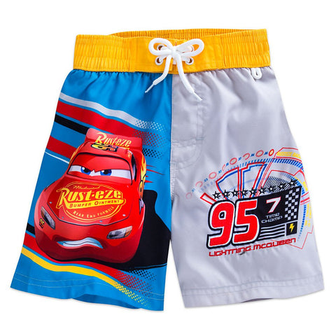 Disney Lightning McQueen Swim Trunks for Boys Size 5/6 Red