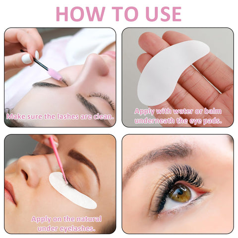 WLLHYF Reusable Eye Pads Beauty Silicone Under Eye Patches Lower Lash Isolation Pads Soft Lash Lift Cover Eyelash Extension Patch for Sensitive Skin During Eyelash Perm Lamination (White)