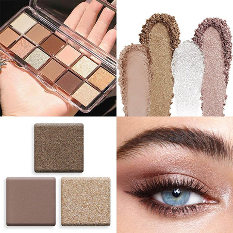 CAKAILA 12Color Nude Dark Light Brown Eyeshadow Palette Makeup,Korean Natural Eyeshadow palettes Neutral Warm Eye Pallet,Highly Pigmented Ultra-Blendable, Naturing-Looking,Long Lasting
