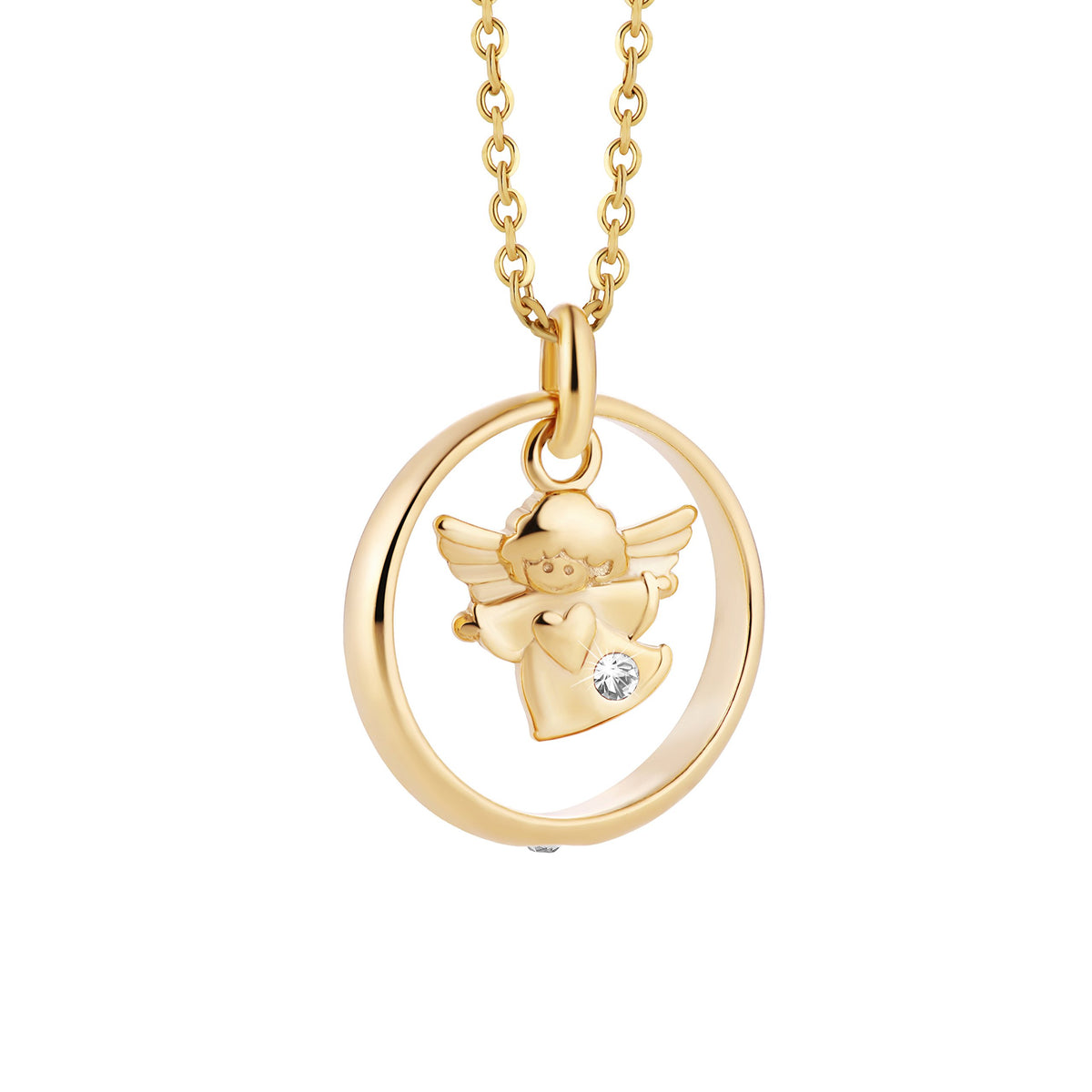 fish Girl boy 333 Gold Chain Guardian Angel Pendant Baptism Ring Baptismal Gift Length Adjustable Wrapped