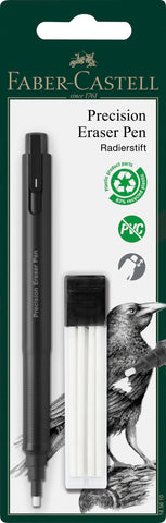 Faber-Castell 185610 - Eraser Pen Precision Eraser Pen, Includes Refill Eraser, for Professionals and Hobby Artists