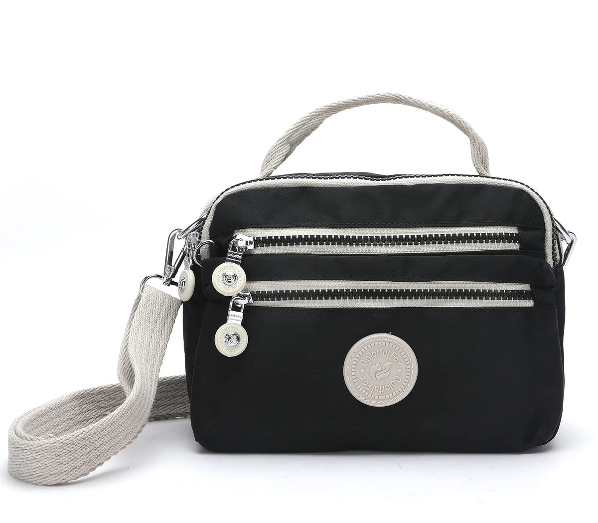 Zuphrie WomenÃƒÆ’Ã†â€™Ãƒâ€šÃ‚Â¢ÃƒÆ’Ã‚Â¢ÃƒÂ¢Ã¢â€šÂ¬Ã…Â¡Ãƒâ€šÃ‚Â¬ÃƒÆ’Ã‚Â¢ÃƒÂ¢Ã¢â€šÂ¬Ã…Â¾Ãƒâ€šÃ‚Â¢s Crossbody Bags with Handle Handbags for Women with Multiple Pockets Small Shoulder Messenger Bags Water Proof Nylon Bag with Key Hook (Black)