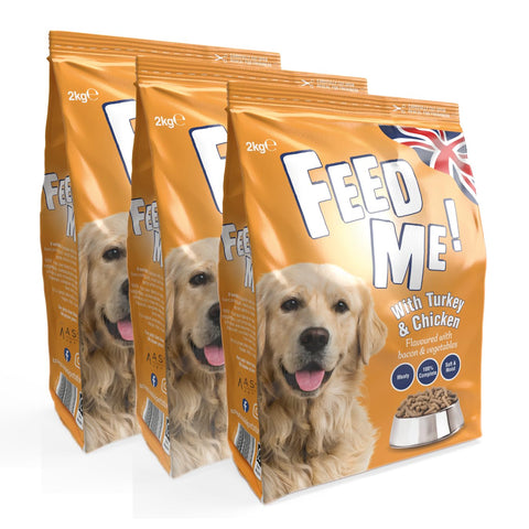 HiLife FEED ME! - Complete Dry Dog Food - Turkey Chicken Bacon Vegetables - Soft Moist & Meaty, 6kg (Packing May Vary)
