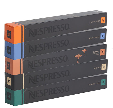 50 Nespresso Coffee Capsules Lungos and Ristretto Mix