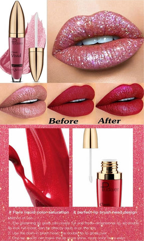 Easilydays Halloween Diamond Shiny Matte Lipstick, Gothic Glitter Liquid Lip Gloss, Sparkling High Pigment Waterproof Long Lasting Lipsticks, Bold Shimmer Lip Glaze Lips for Masquerade, Cosplay, Halloween Makeup (#13)