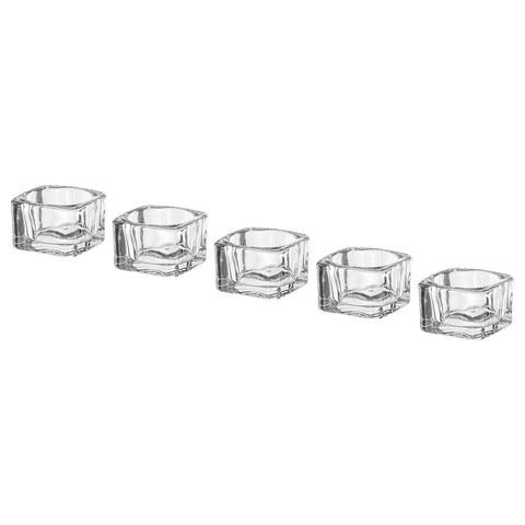IKEA.. Tealight Holder, Clear Glass