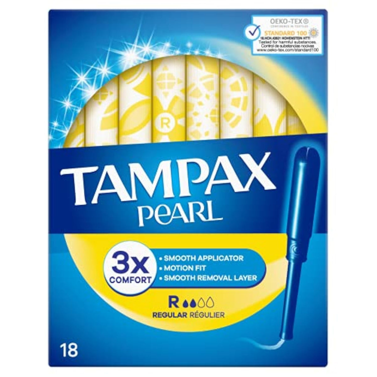Tampax Pearl Regular Applicator Tampons, 18 Each