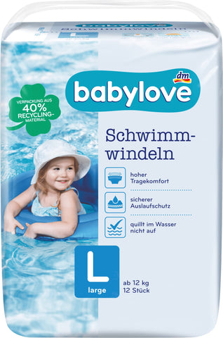 babylove Swimming Nappies Size L, from 12 kg, 1 x Pack of 10