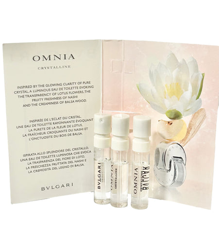 Bvlgari Omnia Crystalline Sample EDT 1.5 ml / 0.05 Fl Oz Women Perfume (Pack of 3)