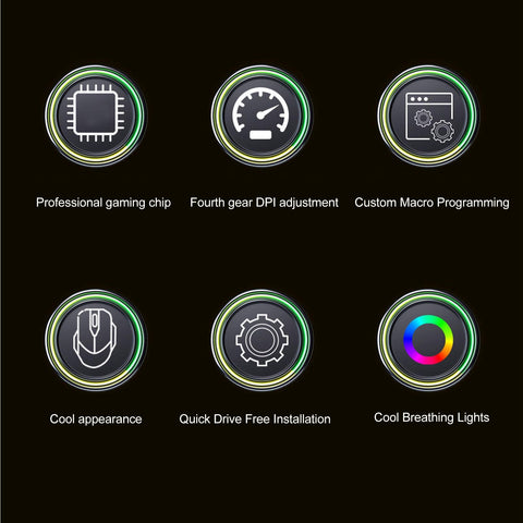 gernie Prime Gaming Mouse Wired with RGB Lights Cable Play Innovative Games Enhanced Game Performance Mice Infused Program Modes 7200 4800 2400 1200 for Gaming Mice Pad Included Fun