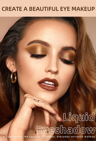 Easilydays Double Head Liquid Glitter Matte eyeshadow for Brown Eyes, Sunset Pearl and Matte Shimmer Shadow, Taupe & Brown, Highly Pigmented Long Lasting Waterproof, Lightweight Travel Size Eye Makeup Gift (#06)