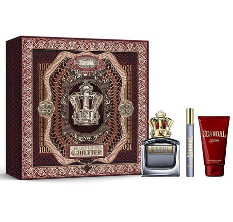 Jean Paul Gaultier Scandal 3-pcs Gift Set (Eau de Toilette 3.4 Fl Oz + Shower Gel 2.5 Fl Oz + Eau de Toilette Spray 0.34 Fl Oz)