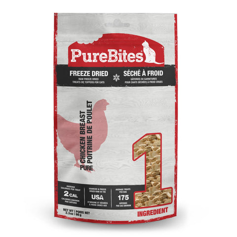 PureBites Freeze Dried Chicken Breast Cat Treats 66g | 1 Ingredient | Made in USA (Packaging May Vary)