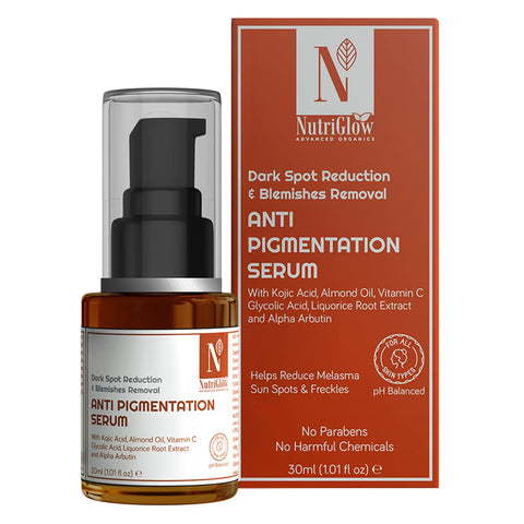Nutriglow Advanced Organics Anti-pigmentation Serum for Dark Spot & Blemish Removal with Liquorice Root Extract & Vitamin C - 30ml