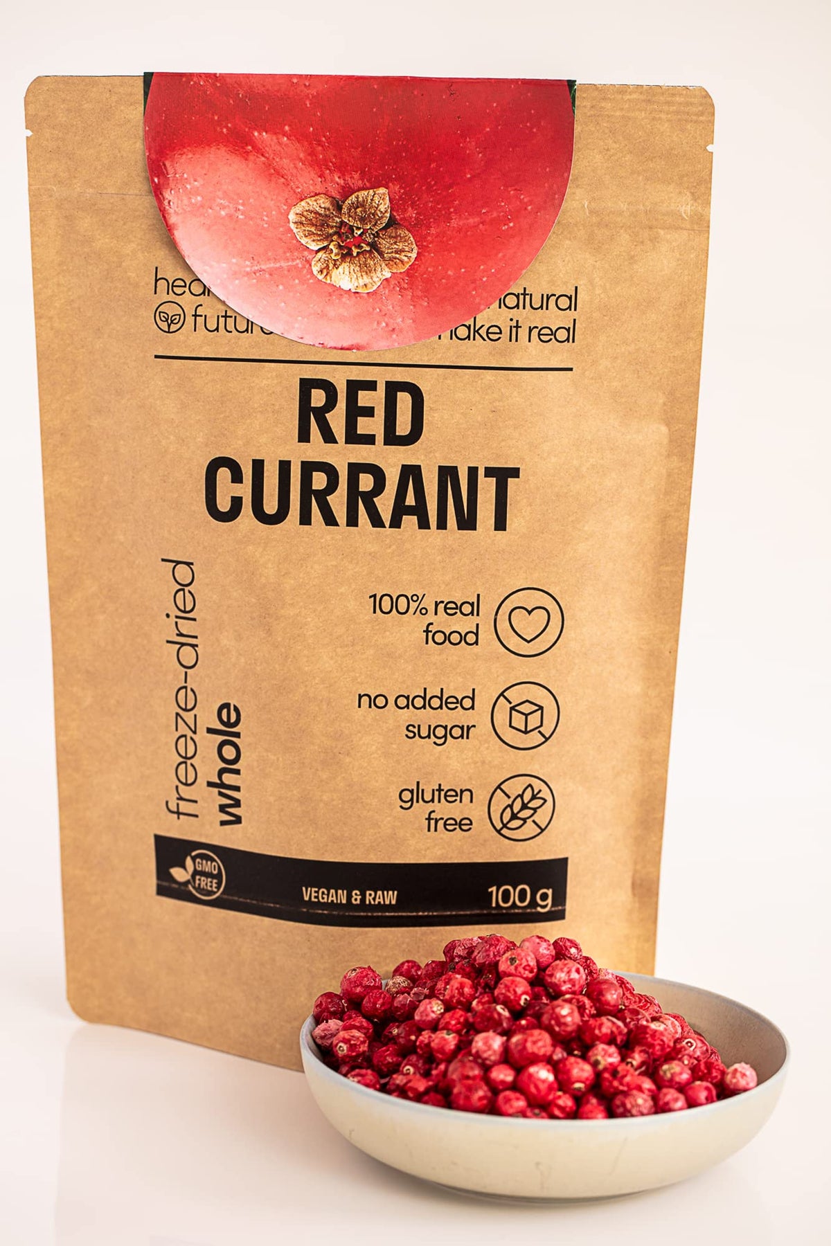 Healthy Future | Freeze Dried Redcurrant 100% Natural, Gluten Free, No Added Sugar, No preservatives, Healthy Fruit Snack
