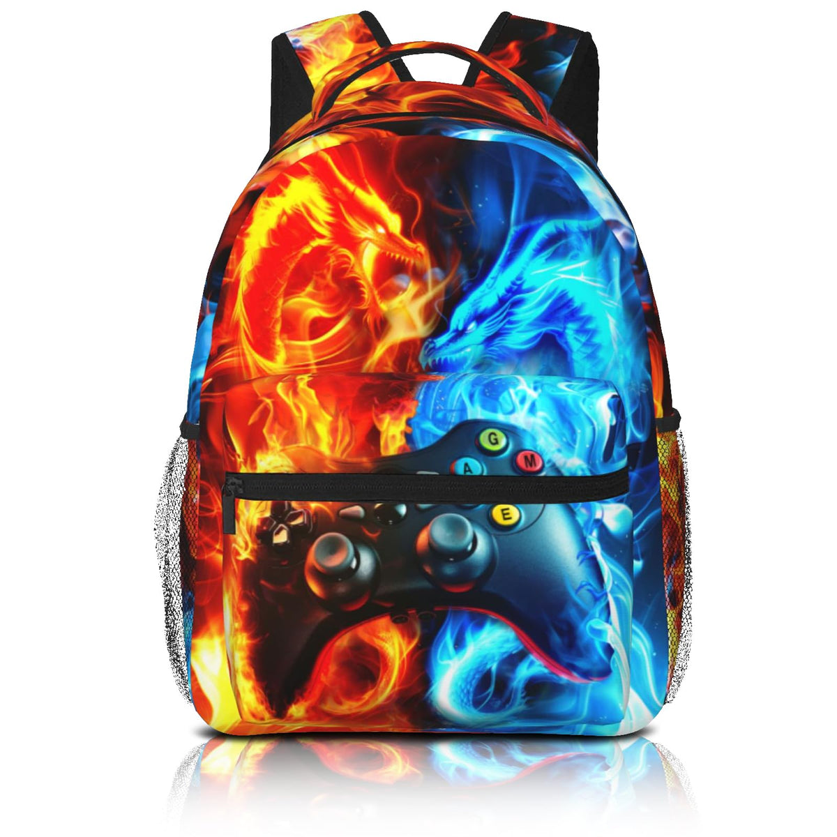 Opuiilo Cool Dragon Backpack For Boys - Gamer Boys Backpack For Kids Elementary Middle School Bags Video Game Bookbag For Age 6-18 Travel Back Pack