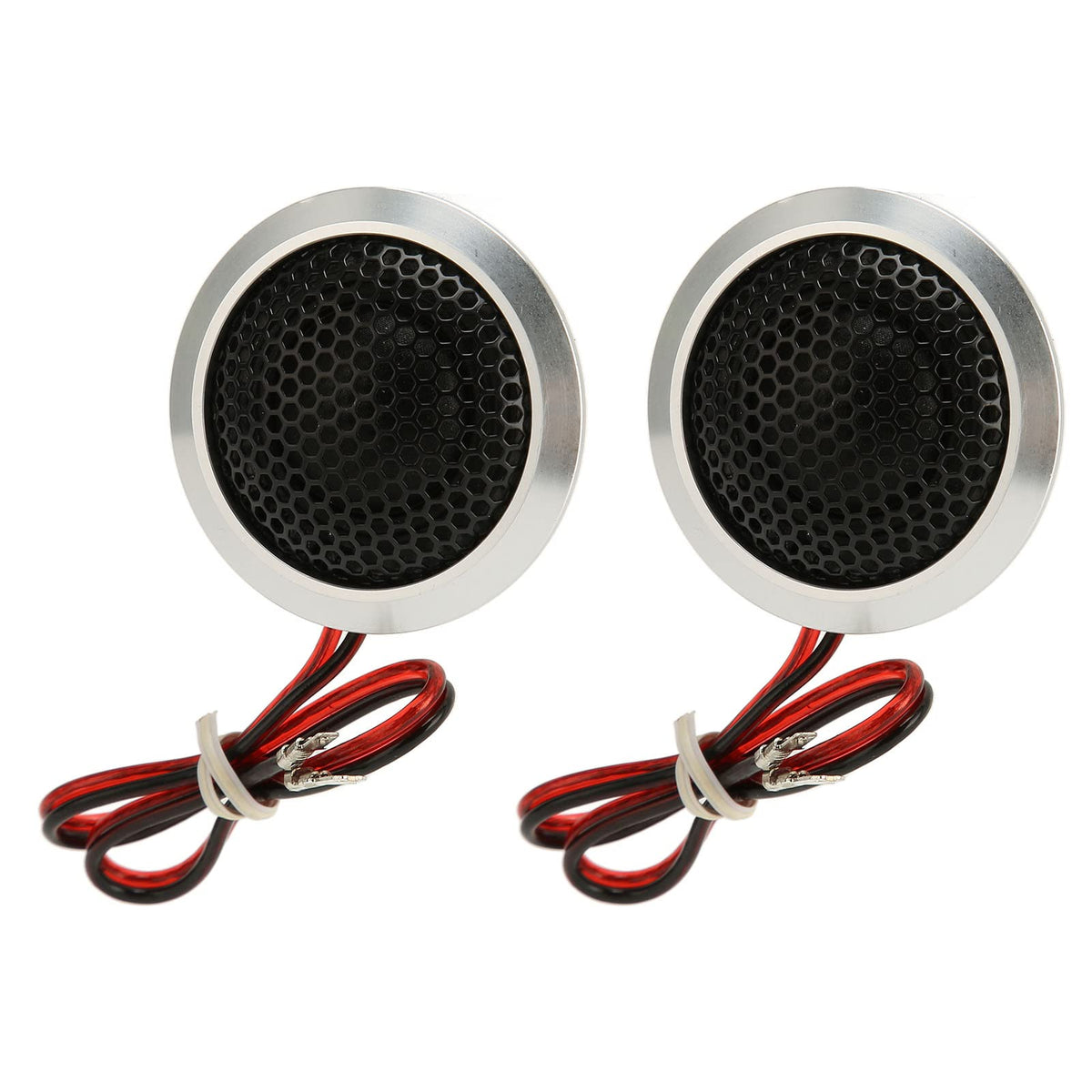 2pcs Car Dome Tweeters, 150W Dome Tweeter, 4 Ohms 2 Way System High Sensitivity Dome Tweeter for Car Systems, Pair Silver Black