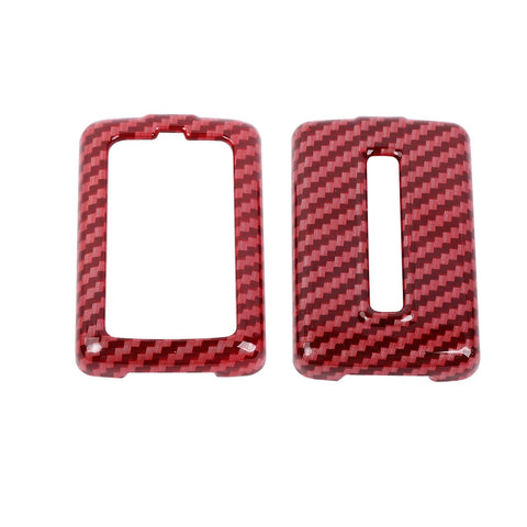 Jimen for Grand Cherokee Key Fob Cover, ABS Key Fob Holder Key Case Compatible with Jeep Grand Cherokee 2021-2024 (Red Carbon Fiber)