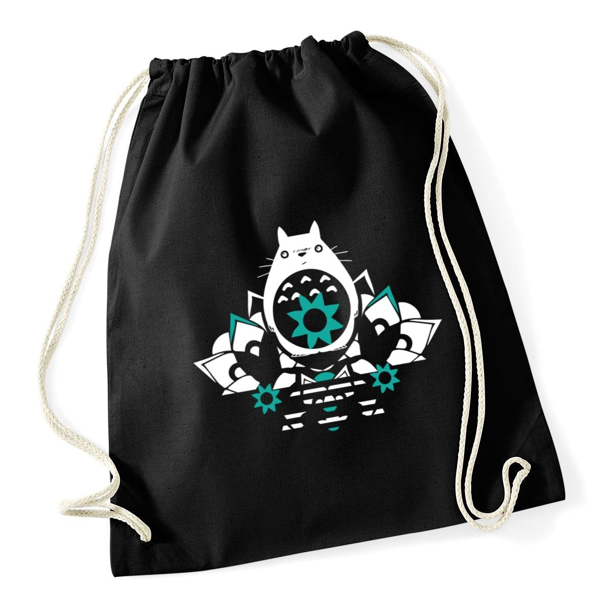 Hippowarehouse Japanese Anime Fat cat Drawstring Cotton School Gym Bag 37cm x 46cm, 12 litres