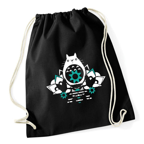 Hippowarehouse Japanese Anime Fat cat Drawstring Cotton School Gym Bag 37cm x 46cm, 12 litres