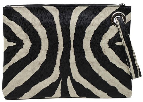 Amaze Womens Oversized Clutch Bag Large PU Leather Pouch Evening Handbags Envelope Purse with Wristlet Shoulder Lady, Zebra Print, L