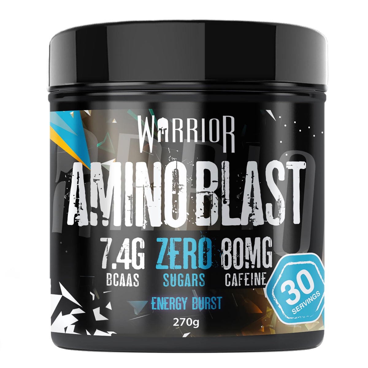 Warrior Amino Blast 270g - BCAA Powder - Branched Chain Amino Acids Supplement, Intra Workout & Recovery, Energy Drink - 30 Servings (Energy Burst)